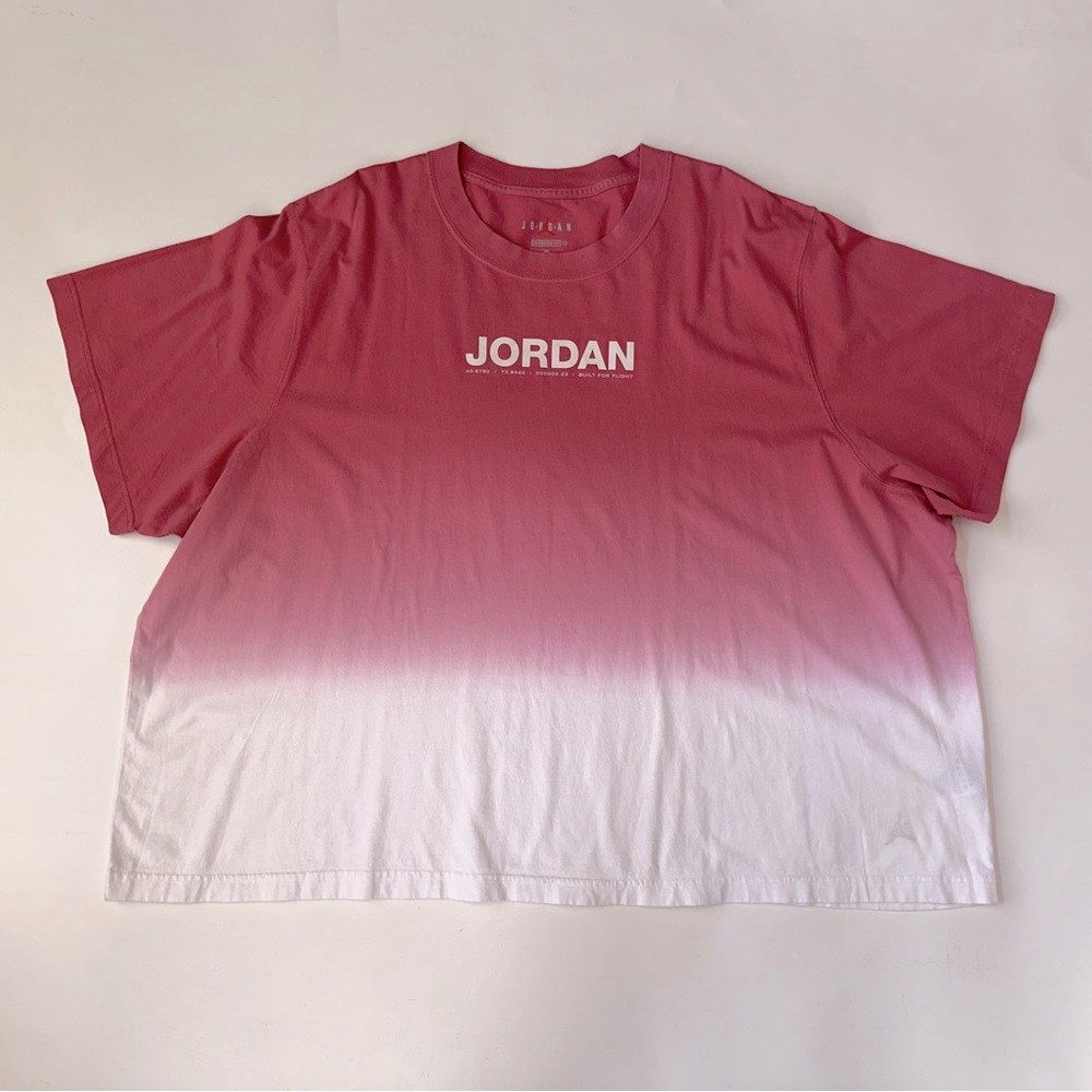 JORDAN Mens 3X oversized fit tee pink ombré reflective LIKE NEW